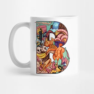 Initial Letter B doodle art Mug